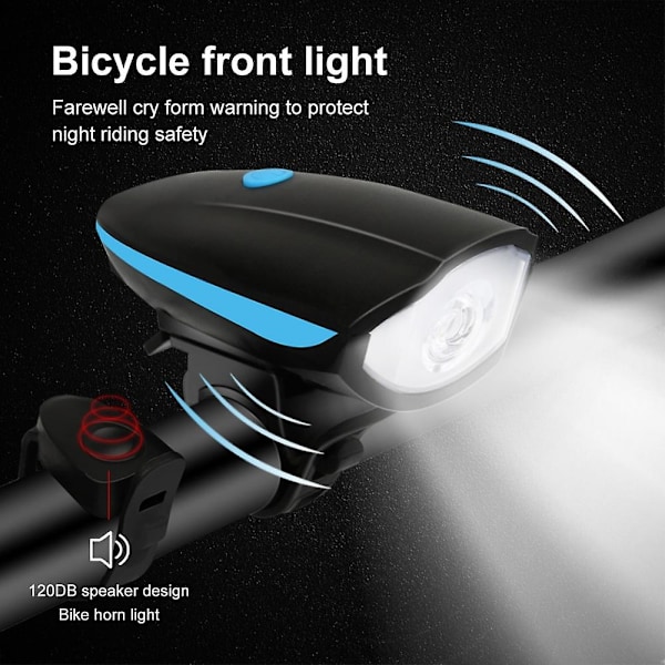Pyörän etuvalo ja -torvi, USB-ladattava, pyörän etuvalo, pyöräilytaskulamppu, lyhty, elektroninen kello, MTB-tarvikkeet