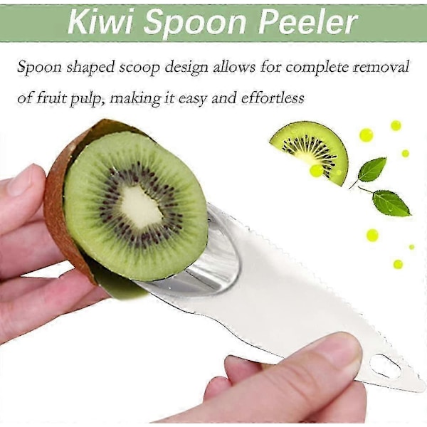 4 st Kiwi-skeddar, Fruktöppnare, Kiwi-sked, Fruktverktyg, Kiwi-fruktskärare, Kökshjälp för Kiwi, Draksköld, Apelsin