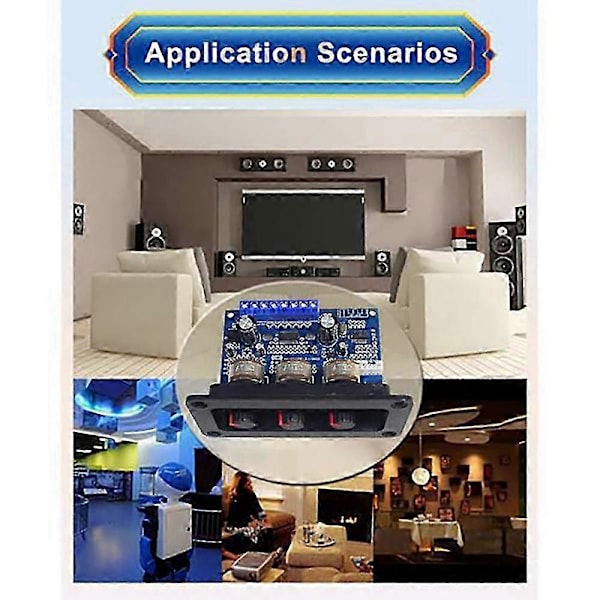 2.1 Kanals Bluetooth 5.0 Ljudförstärkarkort 2x25w+50w Subwoofer Klass D Förstärkarkort Kit Med Dc Hona+aux Kabel
