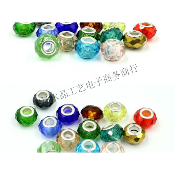 14MM flat beads glass large hole bracelet accessories diy beaded materials