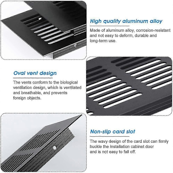 Ventilationsgitterdæksel, Aluminiumlegering Ventilationsdæksel Sort Ventilationsdæksel Skab Ventilationsdæksel Loftventilationsdæksel Badeværelsesventilationsdæksel Luftventiler til Skab