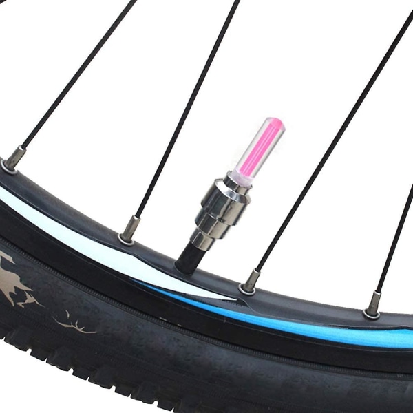 Hjulventillys Holdbar og praktisk cykeldyselys Dækventil Light Cykelventil Led Cykelmotorcykel (pink) (4 stk)