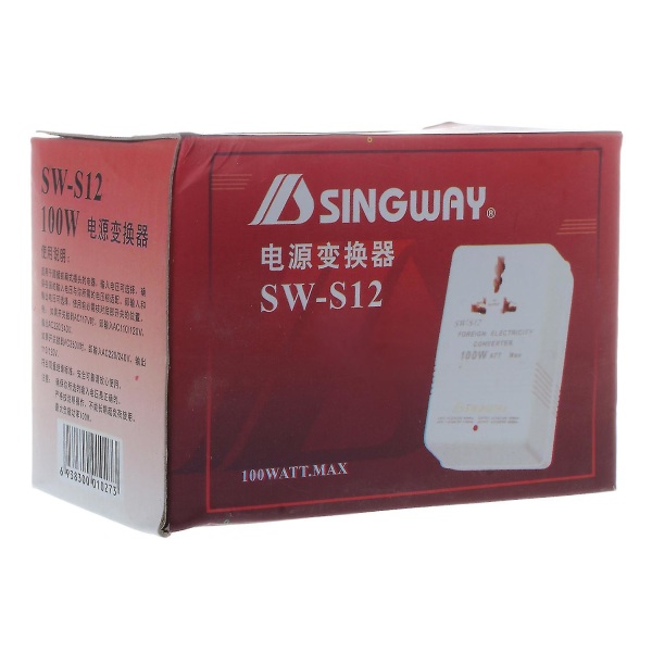 Singway 100w 110v/120v til 220v/240v spændingsomformer hvid