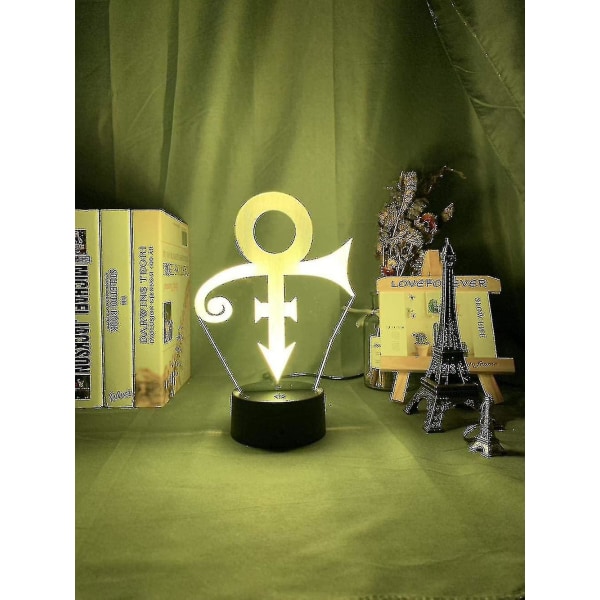 Wekity 3d Nattljus Led Akryl Led Nattljus Prince Symbol Logo Nattljus För kontorsrum Dekoration Sensor Färg Skötbord USB Lampa Creati