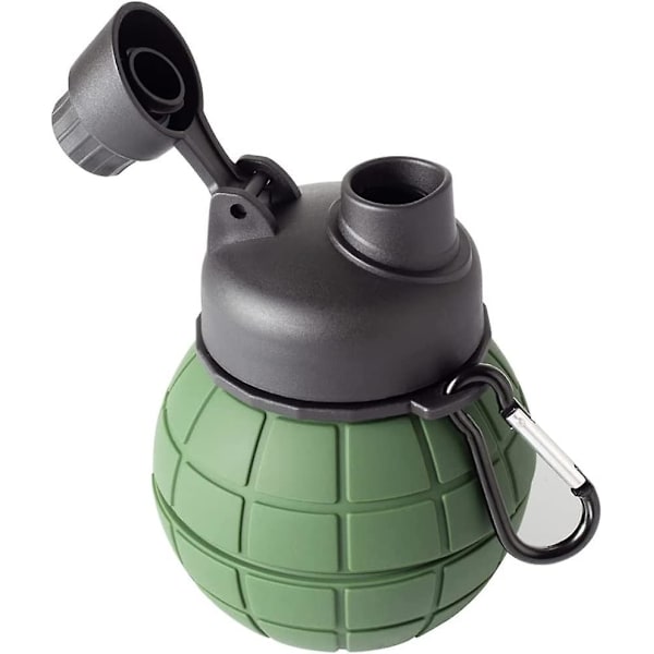 Hopfällbara Koppar för Camping, Silikonvikbar Vattenkopp med Lock, Återanvändbar Kaffemugg, BPA-Fri, Hög Temperaturbeständighet - 550ml, greengreen1pcs