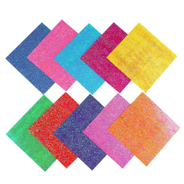 Glitter-origami-papir, 50 ark farvet origami glitrende papir Premium håndværksorigami, 25 x 25 cm