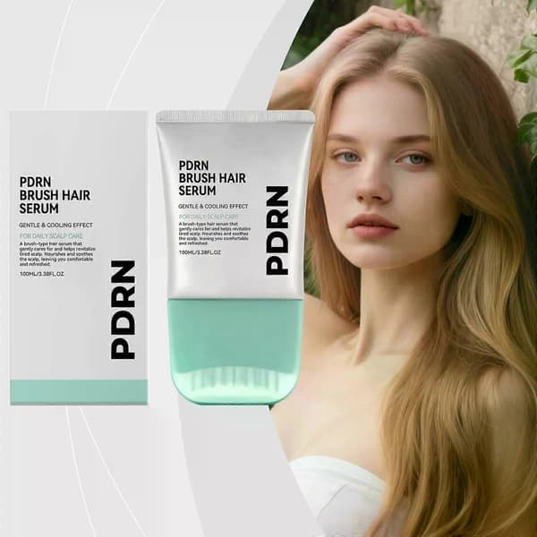 PDRN Brush Hårserum, Kylande Hårbottenvård med Koffein & Spicule Complex, Lättviktig 1pcs