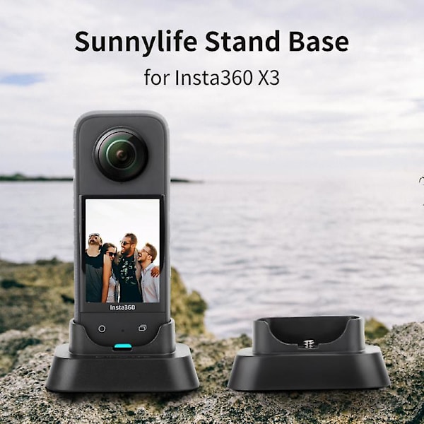 Stativbas för Insta360 X3 Skrivbord Anti-slip 1/4 Skruvfäste Panoramisk Actionkamera Hållare för Insta 360x3 Tillbehör