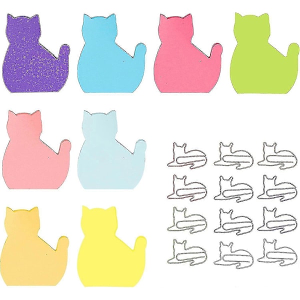 240 Ark (8 Block) Kattklisterlappar, Kattformade Kreativa Pappersvaror Set Klisterlappar Med 12 St Random Färg Mig