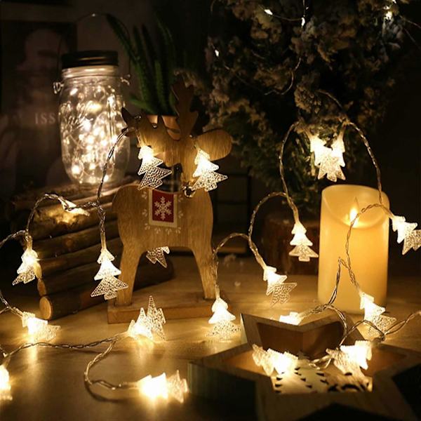 Joulukuusikoriste LED-lamppu Neula Punainen Hedelmä Lumihiutale Koristeellinen Joulukuusi Ripustus Koristeellinen Lamppu Kuparilanka Lamppu
