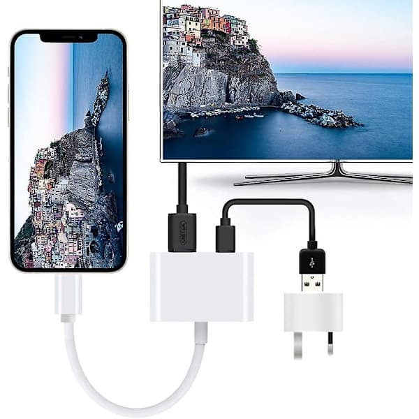 HDMI-sovitin, HDMI-sovitin iPhonelle 1080p Lightning Digital AV -sovitin, HDMI-synkronointinäyttö HDMI-liitin iPhonelle ja iPadille