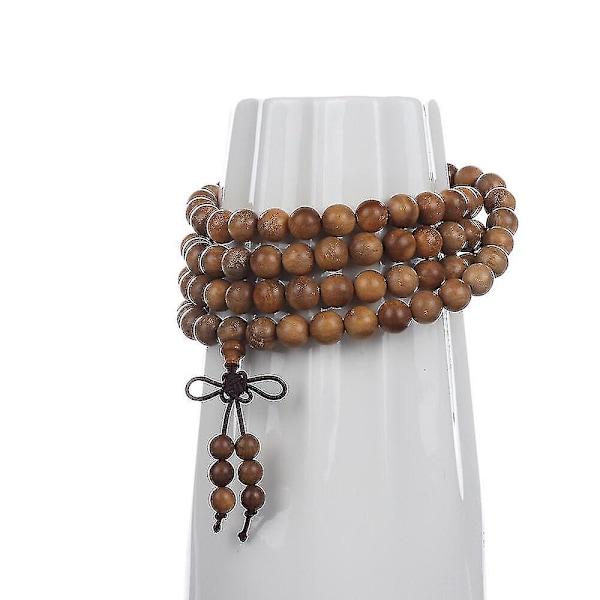 8mm 108 Pärlor Sandelträ Buddhistisk Bön Mala Halsband Armband - Beau