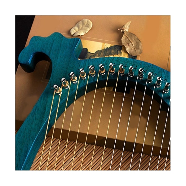 Lyreharpe 16-strengs træmusikinstrument Strygeinstrument med stemmenøgle Reservestrenge B