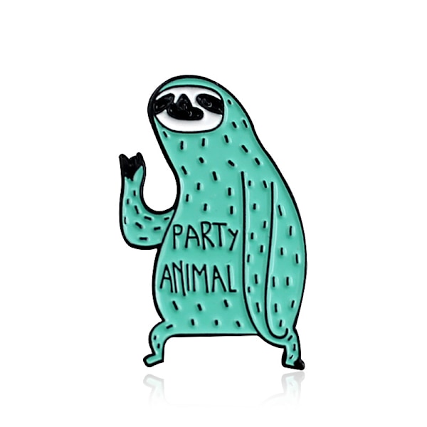 Party Animal Rolig Sloth-Badge Brooch Cartoon Söta Djur Sloth Emalj Lapel Nål Kvinnors Kläder Väskor Ryggsäck Present
