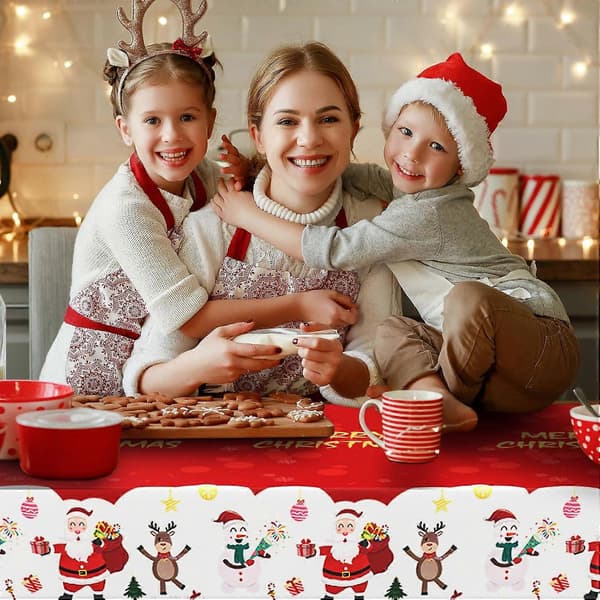 Rektangulär plastduk för julbord, vinterfest, 130 x 274 cm