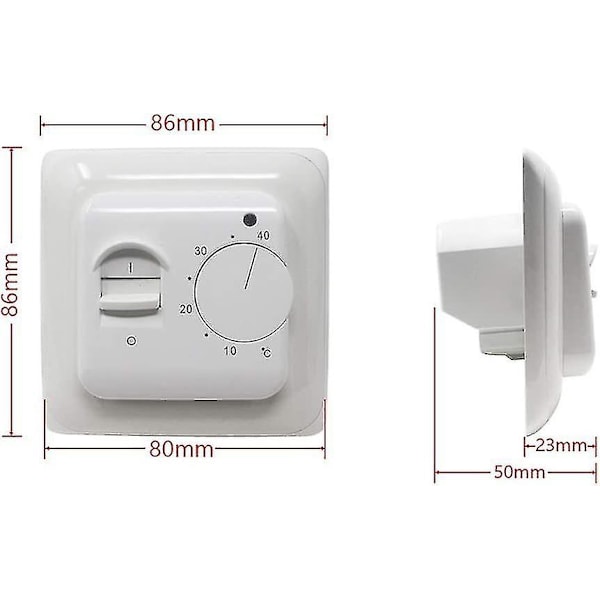 Manuell elektrisk gulvvarme termostat med AC 220v 16a sonde, mekanisk gulvvarme termostatkontroll