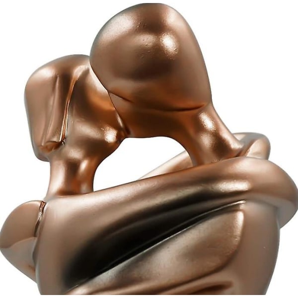 Kys elsker par statue, lidenskabelig kram og kys statue, abstrakt romantisk ornament figur
