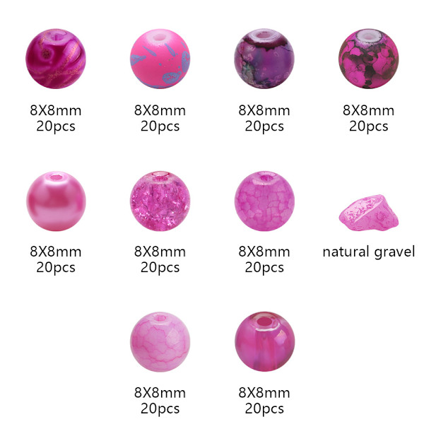 8MM kristall runda pärlor grus gradient färg 10 rutnät boxade glaspärlor kombination diy handgjorda pärlarmband