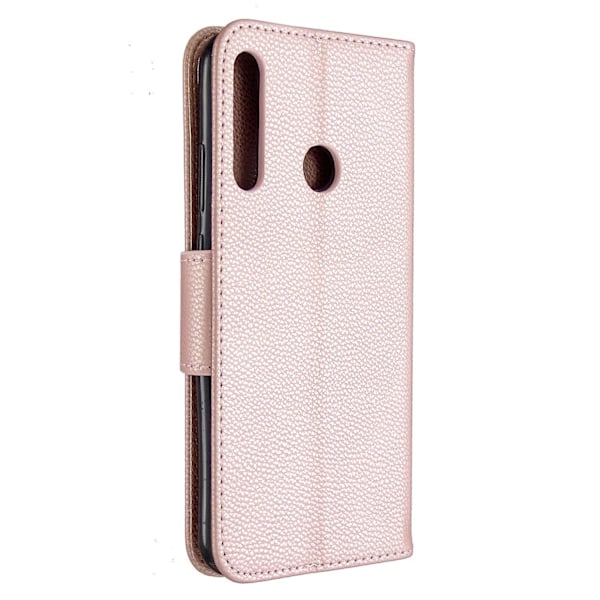 Litchi Skin Lommebok Skinntelefondeksel med Rem for Huawei P40 lite E/Y7p/Honor 9C