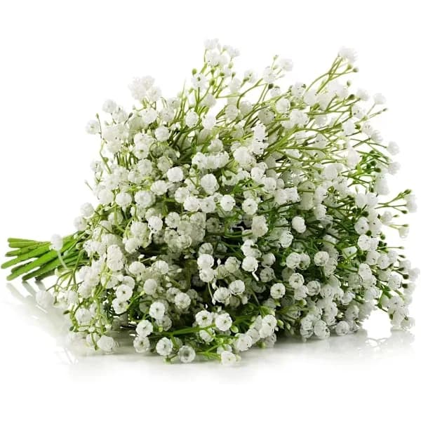 5 hvite kunstige blomster - kunstige plastblomster
