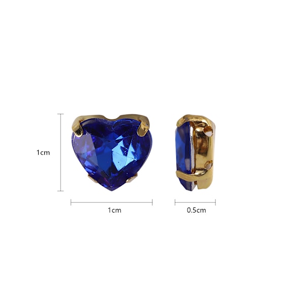 10MM persika hjärta kärlek kristallglas klo diamant diy smycken accessoarer kläder bröllopsskor väska material