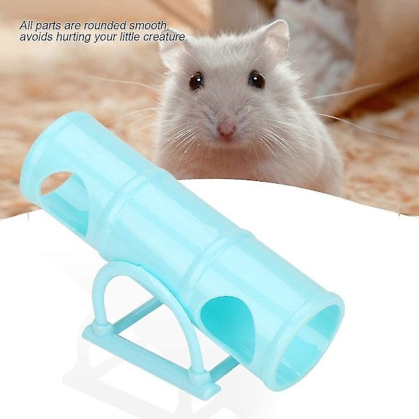 Hamstertunnel, Gungbräda, Lektunnel, Rör, Plast, Smådjurslekplats, Leksak för Dvärghamster (1 st, Blå)