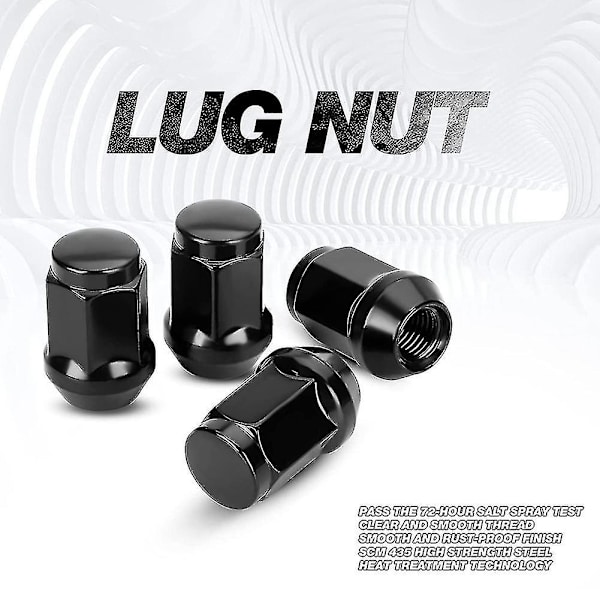 24 st 12x1,5 stängda bulliga koniska hjulmuttrar, för 2007-2022 Cruiser, 2001-2007 Sequoia Black-mxbc
