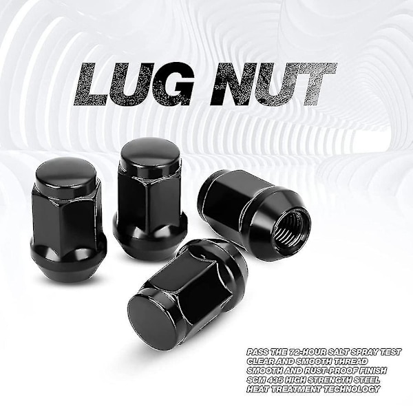 24 stk. 12x1,5 lukkede hjulmøtrikker med lukket ende, koniske koniske hjulmøtrikker, til 2007-2022 Cruiser, 2001-2007 Sequoia Black-mxbc
