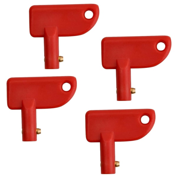 4 st bilbatterifrånkopplingsnyckel, röd batteriavstängningsnyckel, reservnyckel för minibatteriavstängning, strömbrytare för power