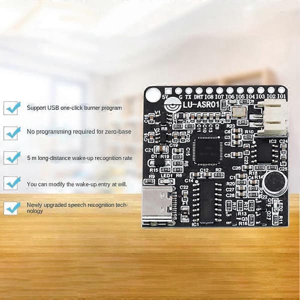 LU-ASR01 Intelligent Röstigenkänningsmodul Röstbräda VRM LD3320 Uppgraderad Version ASR 5V Ström S