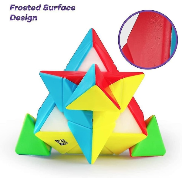 Qiming Pyramid Speed ​​Cube Ei tarraa kolmiokuutio 3x3 palapeli