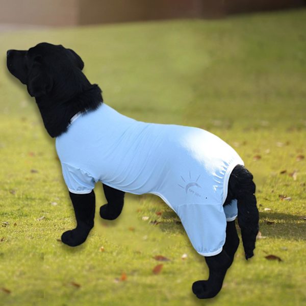 Sommarhundkläder Andningsbara Anti-UV Elastiska Stora Hund Solskyddskläder Husdjur Fyrbent Kläder