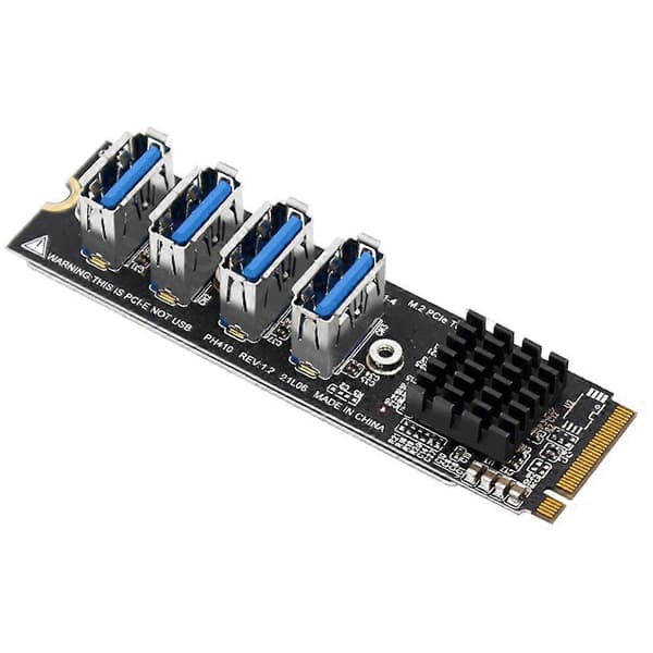 USB 3.0 PCI-E Riser-kortti M.2 PCIE-jatkoksi Riser-sovitinkortti 4 Porttia PCI-Express-sovitin Os:lle