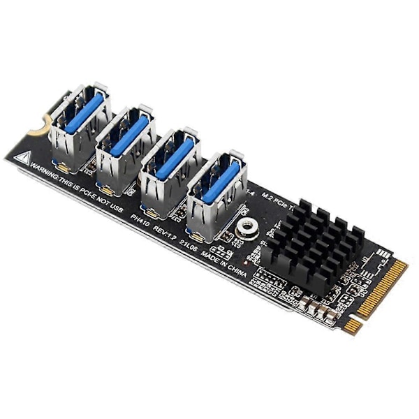 USB 3.0 PCI-E Riserkort M.2 til PCIE Forlænger Riser Adapterkort 4 Port PCI-Express Adapter til Os
