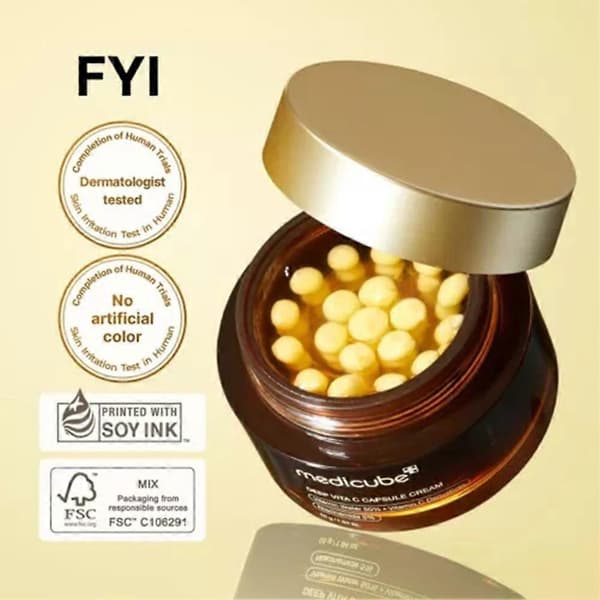 Deep Vitas C Capsule Cream Vitamin-C Capsule Ansiktsfuktighetskrem Gel Hydrering 1PCS