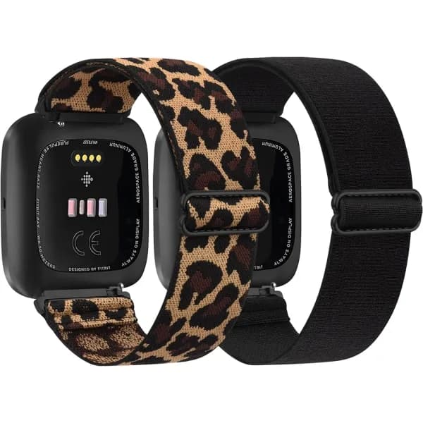 2-pak urremme til Fitbit Versa 3/4 – stilfulde elastiske erstatningsremme