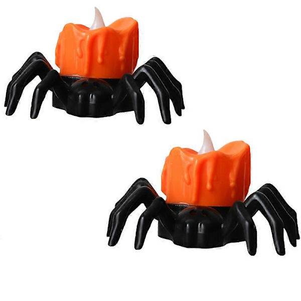 6-pack Spindelformade Ljus utan Låga, Halloween Spindel Ljus, Ljus för Halloween, Heminredning och Temanfester