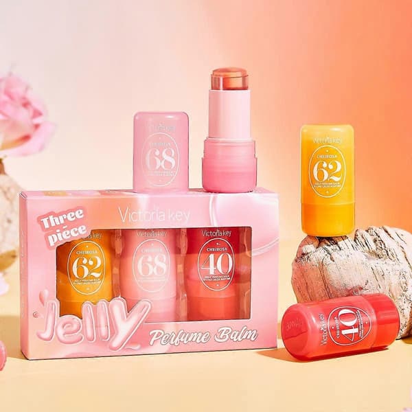 Jelly Parfymbalsam Set, Fasta Parfympinnar, Bärbart Doftbalsam Kit, Långvarig Doft, Resevänlig Fast Parfym, Enkel Applicering för 1pcs