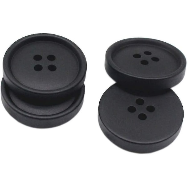 100 store sorte knapper til gør-det-selv syning Skræddersyet håndværksfrakketøj (25 mm)