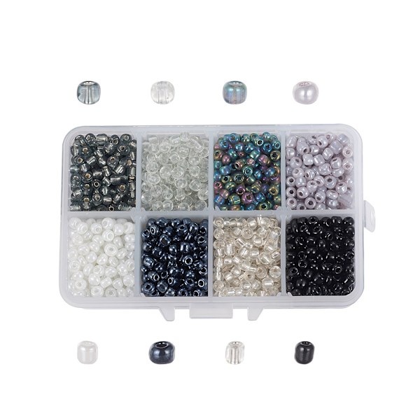 4mm runda glasrispärlor i låda, lösa pärlor, handgjorda pärlmaterial, smyckestillbehör