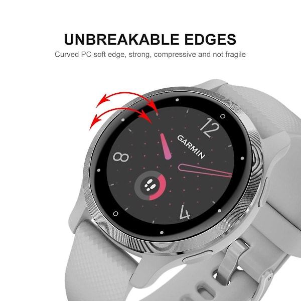 ENKAY HAT PRINCE Garmin Venu 2S 40mm/Vivoactive 4S 40mm 2 kpl Täydellinen peittävä Super Clear 3D Kaareva Pehmeä PC Reuna + Teräväpiirto PMMA Näytönsuojakalvot