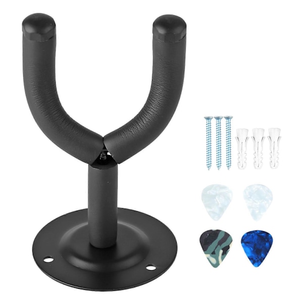 Guitar Holder Hanger Kit with 4 Picks Wall Mounted Electric Guitar Hook Hanger for Home