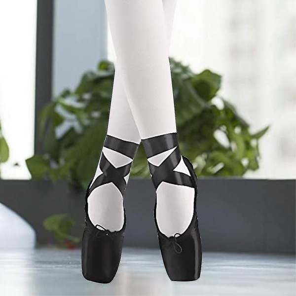 Ballet Pointe -kengät Tytöt Naiset Nauhaballerinakengät, joissa varvassuojat