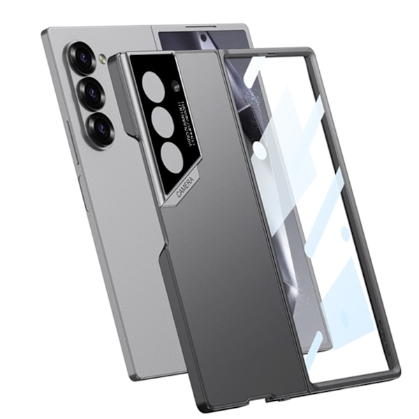 SM zfold6 raptor mobiltelefondeksel frostet hardt skall enkelt stil skallfilm integrert Titanium Gray