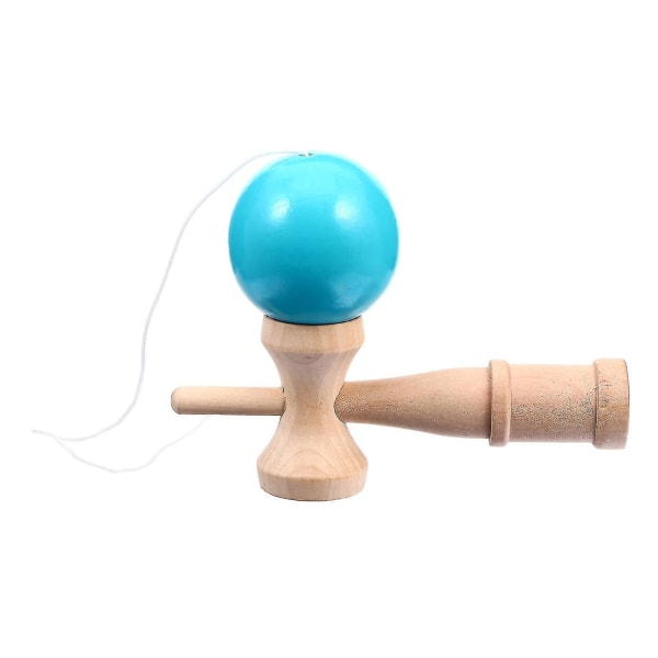 Kendama Leksak Trä Färdighet Svärdet Koppen Bollen Spel Pedagogiska Barn Rolig Leksak Blå 1st