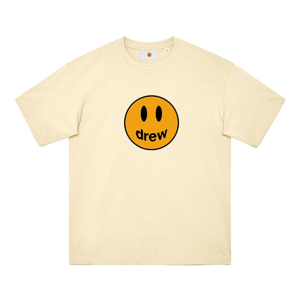 Smiley Justin herr och dam par high street trend lös kortärmad T-shirt Cream xl