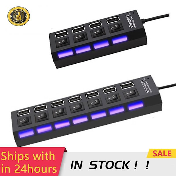 2022 Hot Usb Hub 3.0 Hub  Multi Usb Splitter Strømadapter 4/7 Port Multipel Expander 2.0 Med Afbryder Til Pc Tilbehør