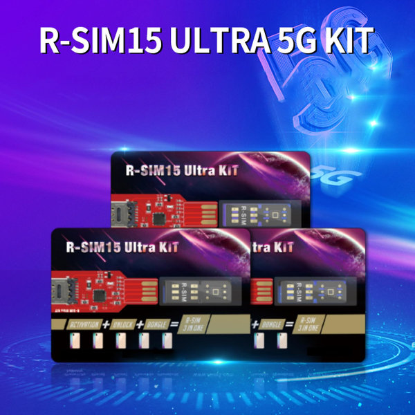 Hiborth R-SIM15 ULTRA Universal 5G RSIM-kort för automatisk upplåsning med utmatningsstift för iPhone