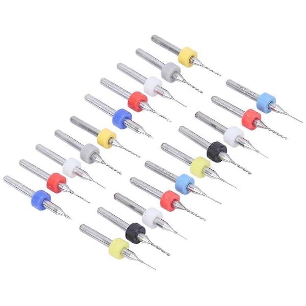20 st Microborrset i legering för kretskort Mini fast skaft 0,1 mm?1 mm Tillbehör YEMAA
