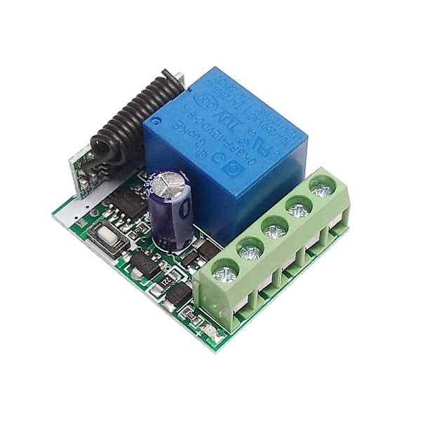 Aubess DC 12V Enkelsidig relämodul RF trådlös strömbrytar mottagare + fjärrkontroll sändare DIY-kit fjärrkontroll